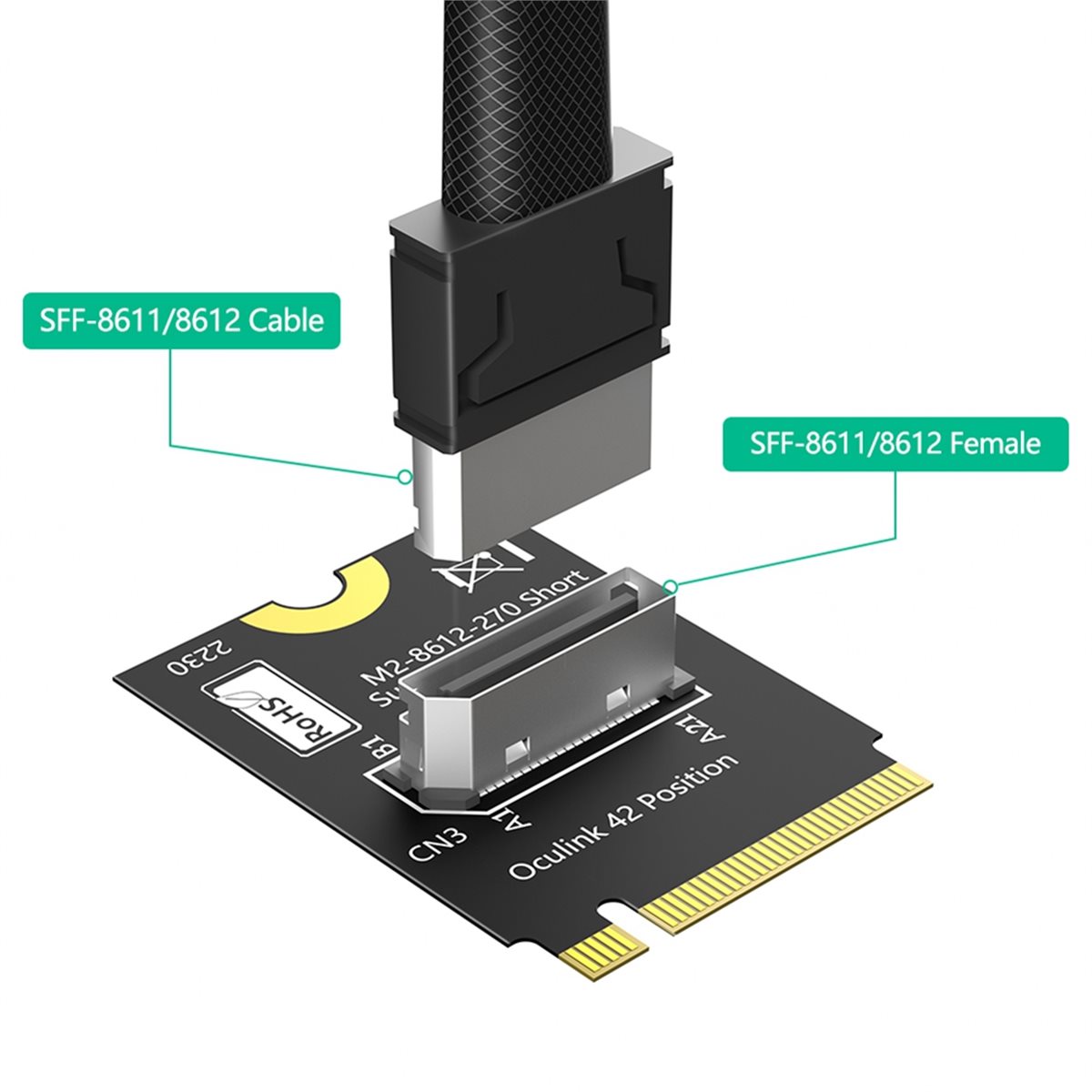 Nvme Ssd - M.2 Nvme Key M to SFF-8612