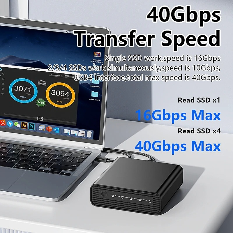 Aluminum M2 4-Bay USB4 Externa - External Ssd review and price
